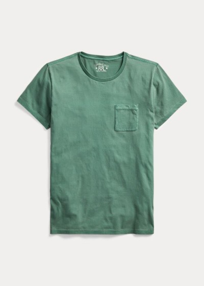 Playeras Ralph Lauren Hombre Verdes - Garment-Dyed Pocket - WUXRZ9056